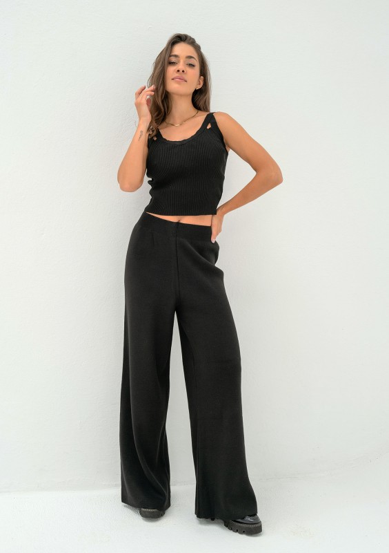 Mebo - Black knitted trousers