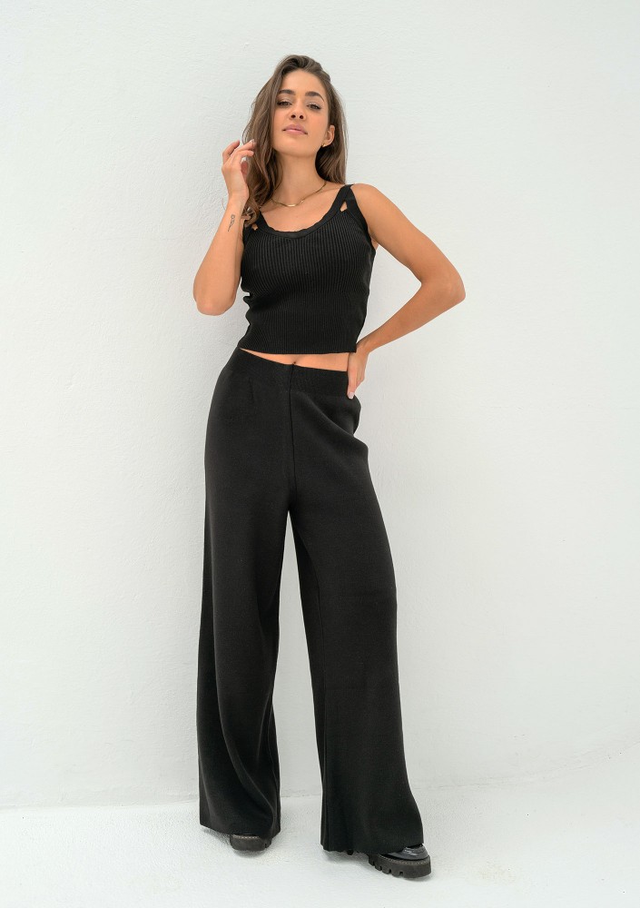 Mebo - Black knitted trousers