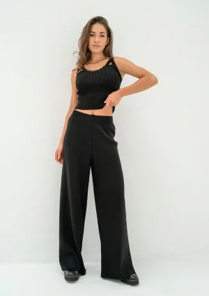 Mebo - Black knitted trousers