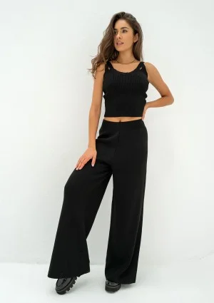 Mebo - Black knitted trousers