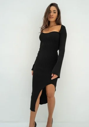 Loula - Black knitted midi dress