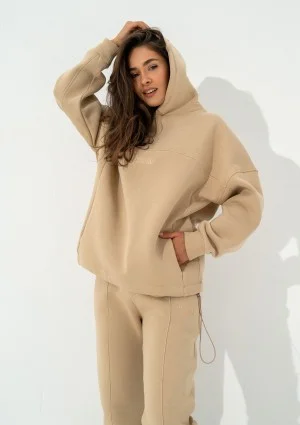 Boosh - Beige oversize hoodie with strings