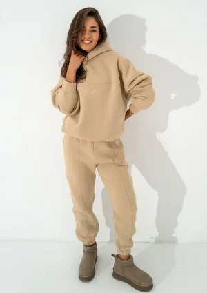 Boosh - Beige oversize hoodie with strings