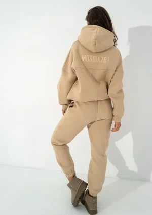 Boosh - Beige oversize hoodie with strings