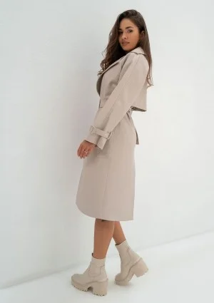 Skye - Beige faux leather coat