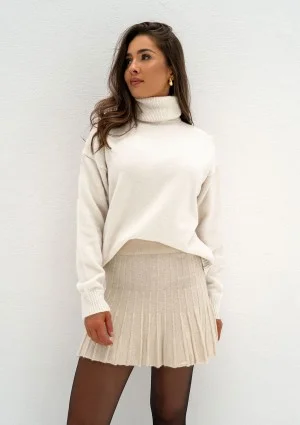 Jesse - Loose ecru polo neck sweater