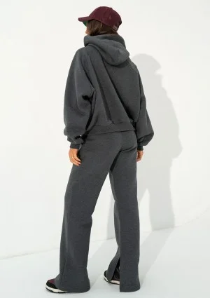 Levi - Dark melange grey oversized hoodie