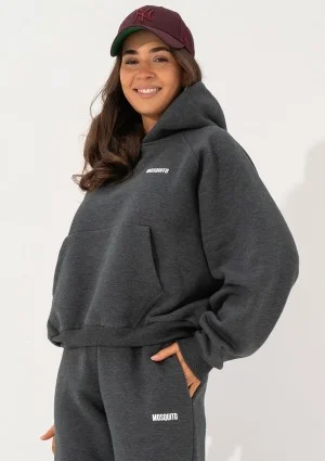 Levi - Dark melange grey oversized hoodie