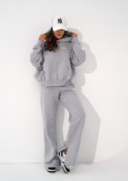 Levi - Spodnie dresowe z prostą nogawką i rozcięciem Grey Melange