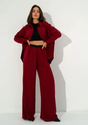 Mori - Loose claret trousers