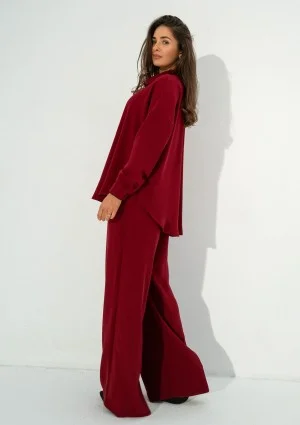 Mori - Loose claret trousers