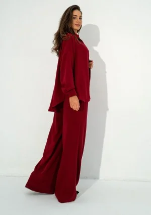 Mori - Loose claret trousers