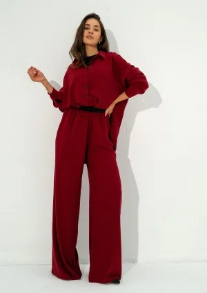 Mori - Loose claret trousers