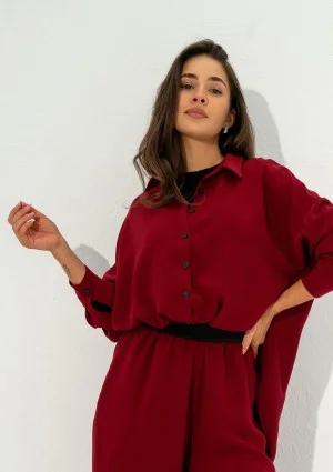 Mori - Loose claret shirt