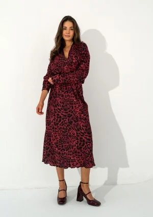 Miles - Claret leopard spots printed sweater