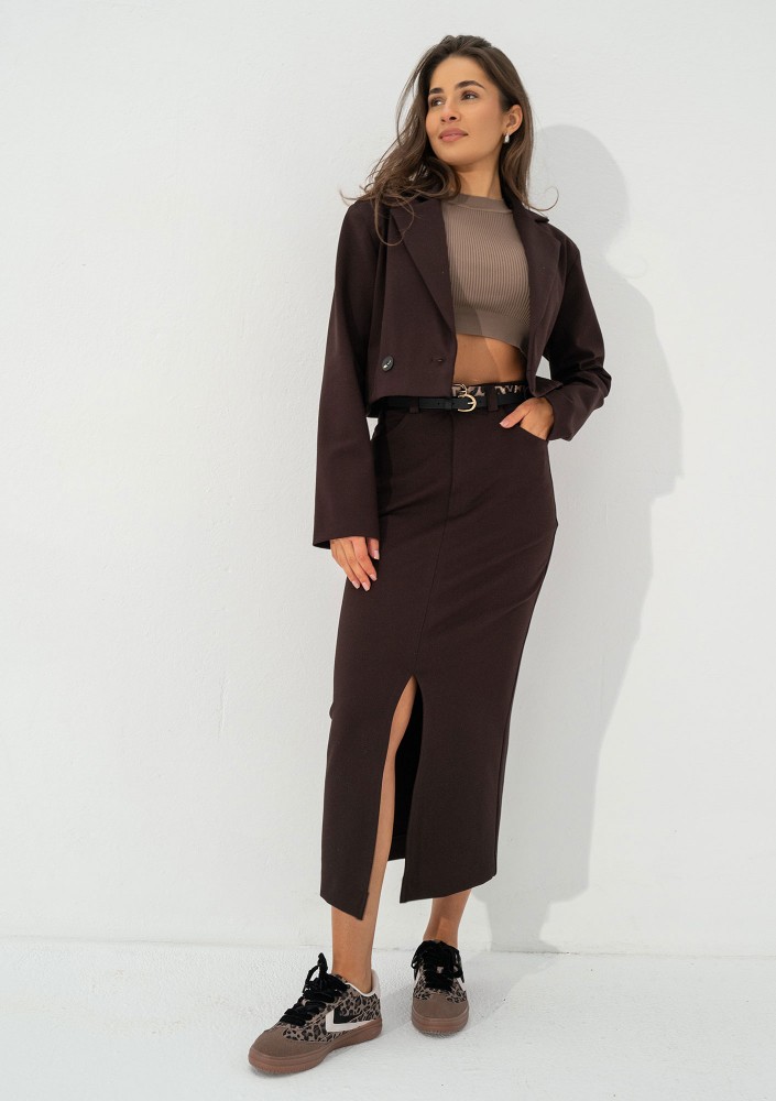 Cora - Short brown blazer