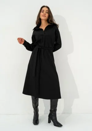 Madeline - Black midi dress