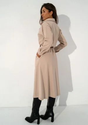 Madeline - Beige midi dress