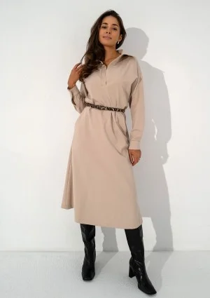 Madeline - Beige midi dress