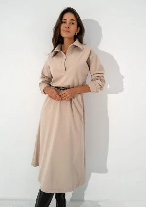 Madeline - Beige midi dress