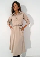 Madeline - Beige midi dress