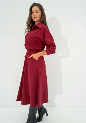 Madeline - Claret midi dress