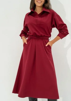 Madeline - Claret midi dress