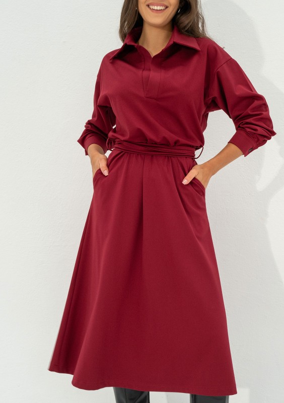 Madeline - Claret midi dress