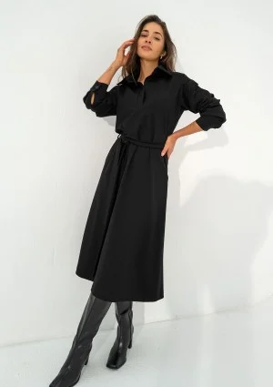 Madeline - Black midi dress