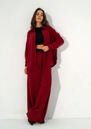 Mori - Loose claret trousers