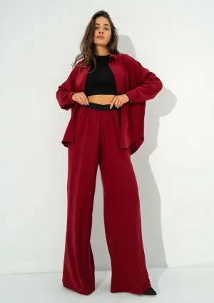 Mori - Loose claret trousers