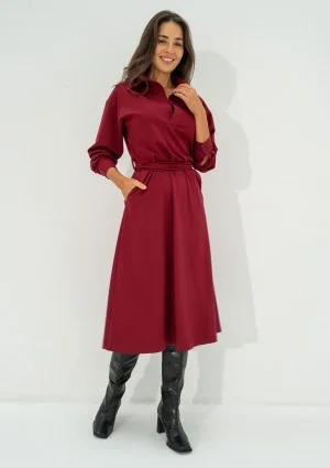 Madeline - Claret midi dress