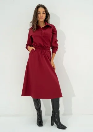 Madeline - Claret midi dress