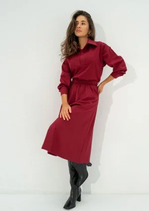 Madeline - Claret midi dress