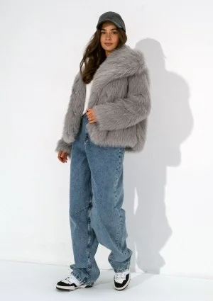 Busca - Grey faux fur jacket