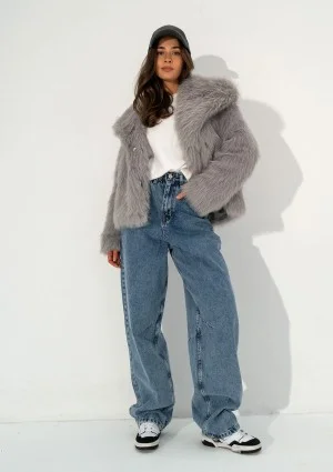 Busca - Grey faux fur jacket