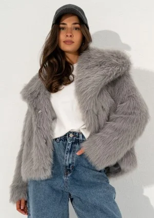 Busca - Grey faux fur jacket