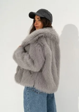 Busca - Grey faux fur jacket