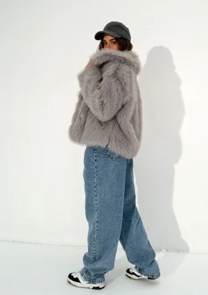 Busca - Grey faux fur jacket