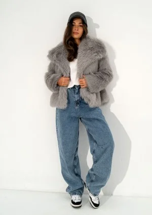 Busca - Grey faux fur jacket