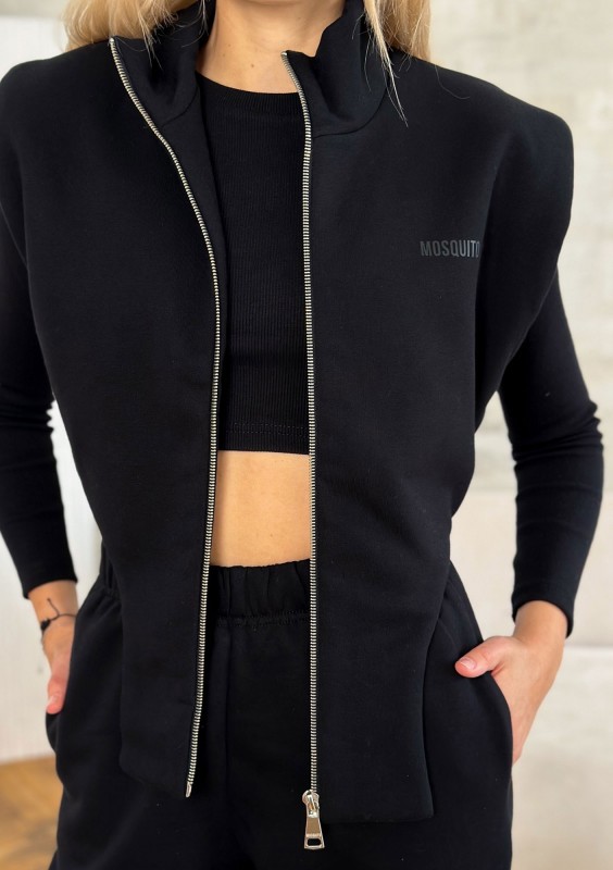 Kolee - Black vest with shoulder pads