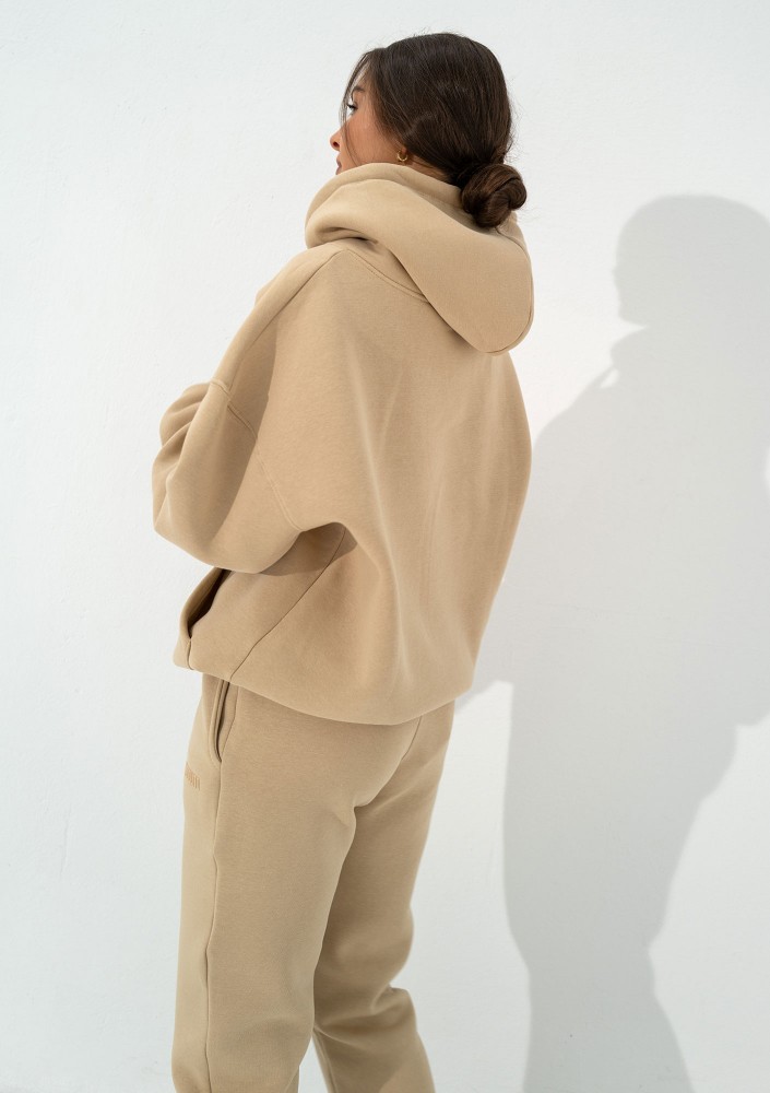 Easy - Bluza z kapturem i troczkiem Beige
