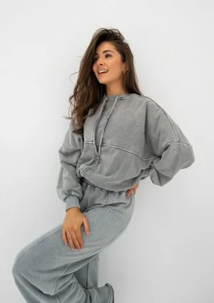 Shadi - Vintage grey zipped sweatshirt