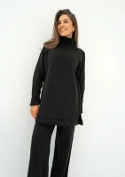 Oudhy - Long black polo neck sweater