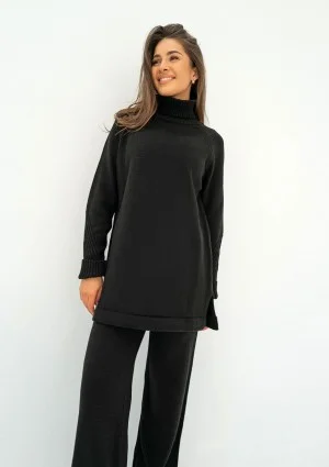 Oudhy - Long black polo neck sweater