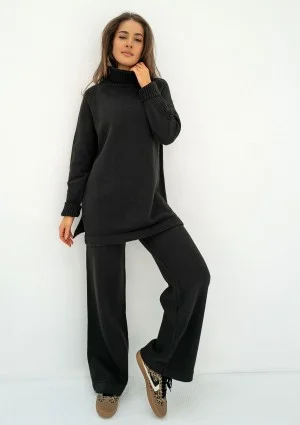 Oudhy - Long black polo neck sweater