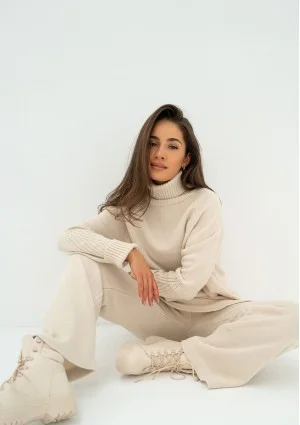 Oudhy - Long ecru polo neck sweater