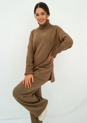 Oudhy - Long brown polo neck sweater