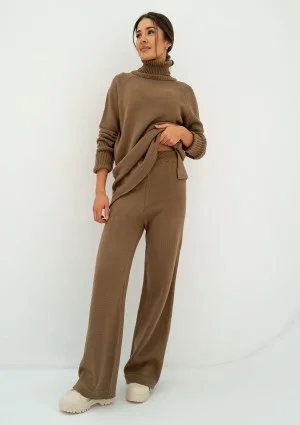 Oudhy - Long brown polo neck sweater