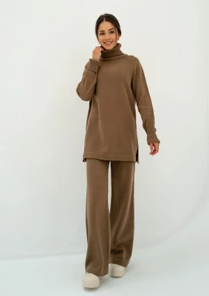 Oudhy - Long brown polo neck sweater